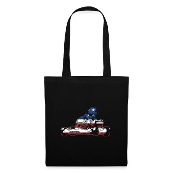 Sport Us Flag Go Kart - Stoffbeutel - Schwarz - Vorne