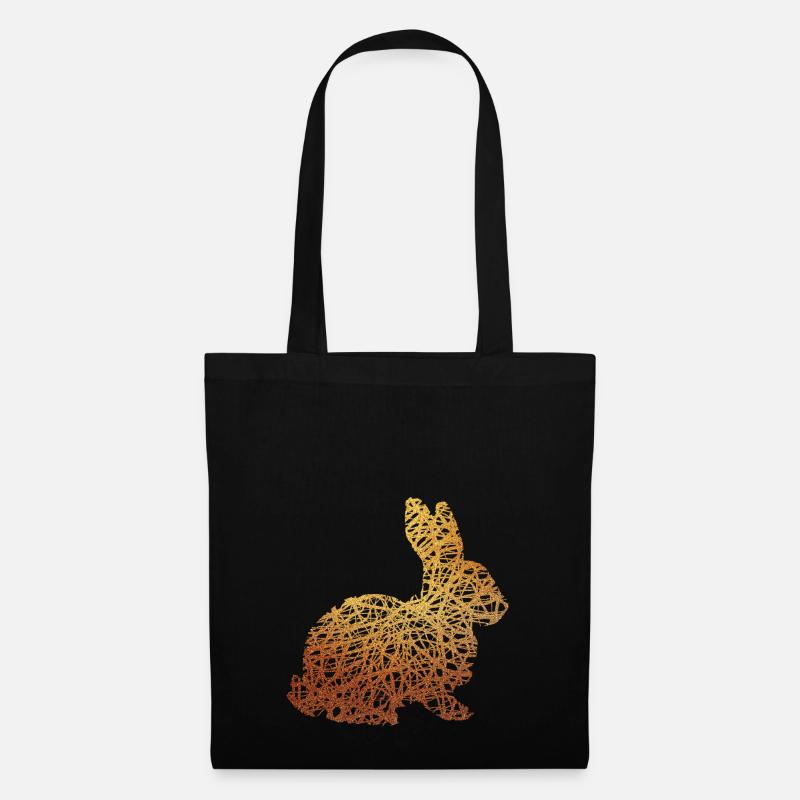 Ostern Hase Häschen Gold Geschenk Geschenkidee - Stoffbeutel - Schwarz