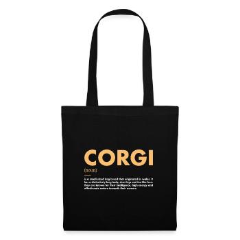 Définition du chien Corgi - Sac en tissu - noir - Devant