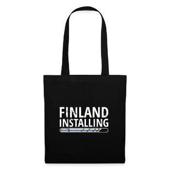 Drapeau de la Finlande Suomi Drapeau finlandais Look utilisé - Sac en tissu - noir - Devant