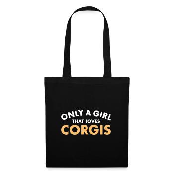 Chien seulement une fille qui aime Corgi - Sac en tissu - noir - Devant