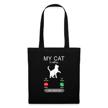 Mon chat appelle - chats propriétaires chat chat - Sac en tissu - noir - Devant