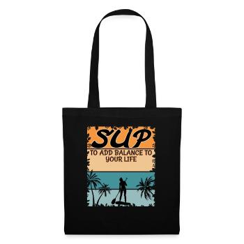 SUP to add balance to your life female SUP Girl - Stoffbeutel - Schwarz - Vorne