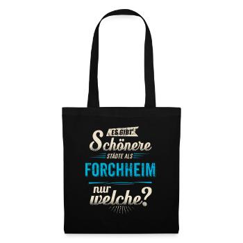 Heimat Stadt - Forchheim - blau retro - RAHMENLOS - Stoffbeutel - Schwarz - Vorne