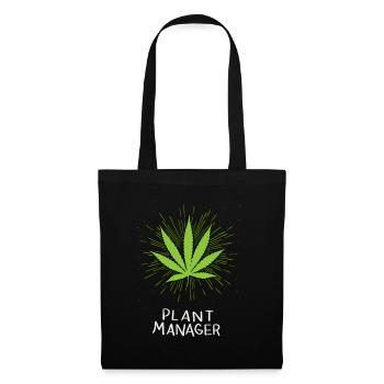 Plant Manager Cannabis Marihuana THC CBD Weed Hanf - Stoffbeutel - Schwarz - Vorne