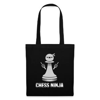Chess Ninja - Geschenk Schach Schachmatt - Stoffbeutel - Schwarz - Vorne