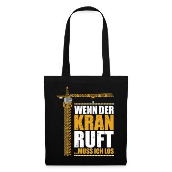 Cadeau drôle de conducteur de grue - Sac en tissu - noir - Devant