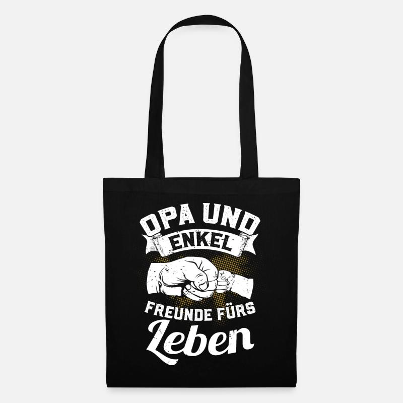 Opa und Enkel - Freunde fürs Leben - Stoffbeutel - Schwarz