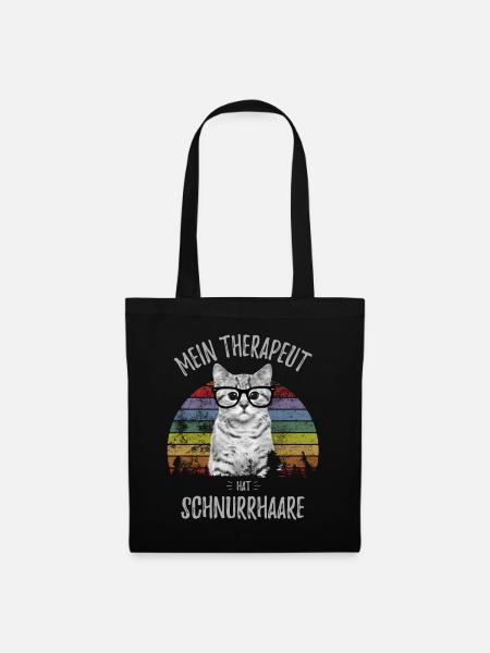 Therapeut Katze - Stoffbeutel - Schwarz