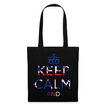 Keep calm... Union Jack - Stoffbeutel - Schwarz - Vorne