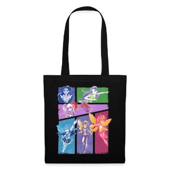 DC Super Hero Girls Superheldinnen Collage - Stoffbeutel - Schwarz - Vorne