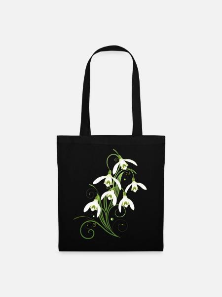 Snowdrops Flowers. Spring is coming. - Tote Bag - black