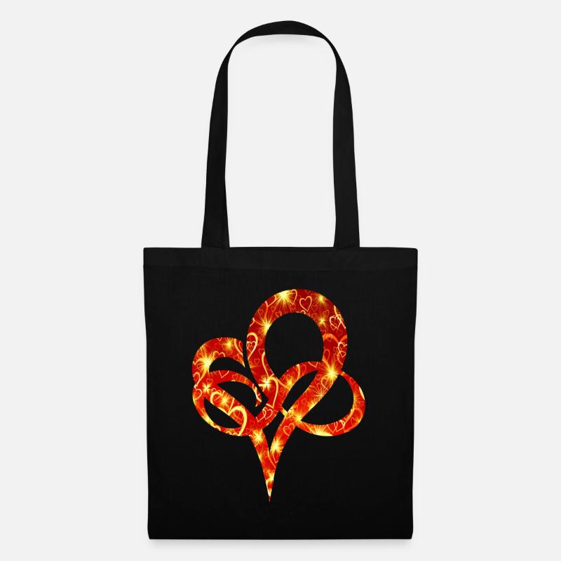 Herz Sterne Glitzer Infinity Heart Liebe - Stoffbeutel - Schwarz