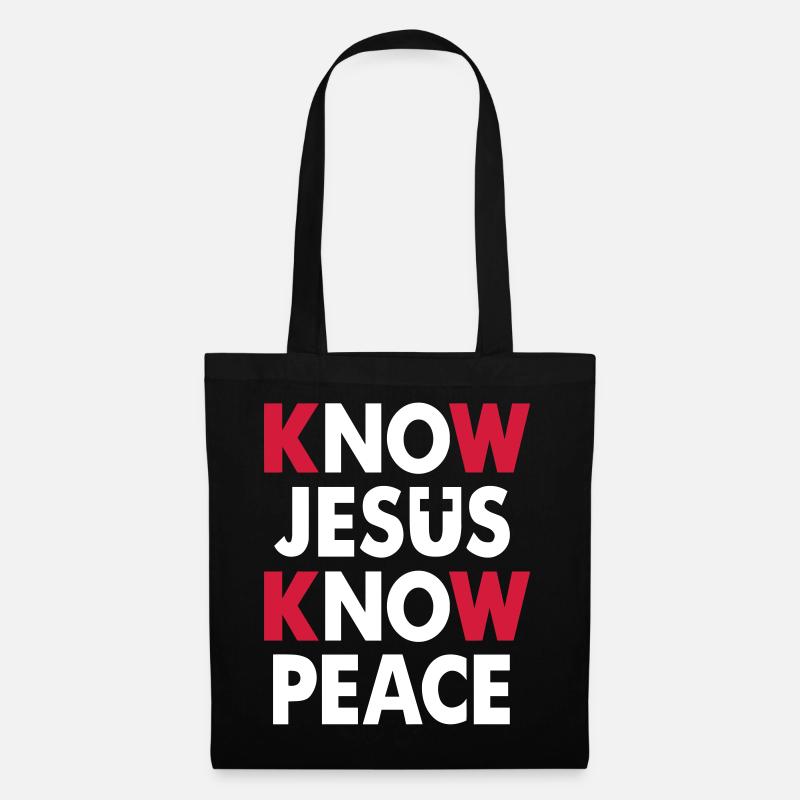 Know Jesus - Know Peace - Stoffbeutel - Schwarz