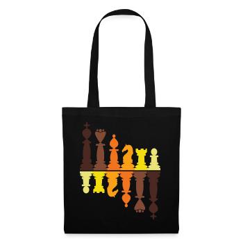 Vintage chess pieces retro king queen pawn rook - Tote Bag - black - Front