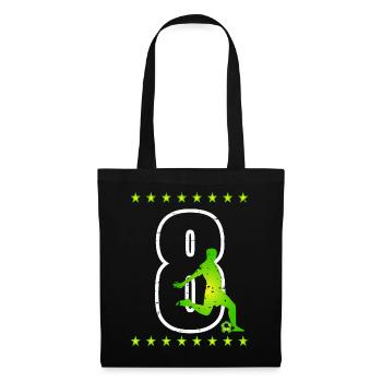 Football maillot numéro 08 - Sac en tissu - noir - Devant