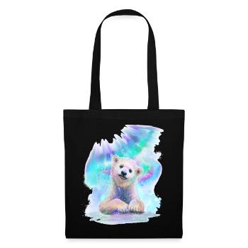 Ours blanc - Sac en tissu - noir - Devant