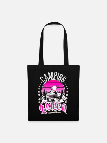 Camping Queen Camper Campen Oma - Stoffbeutel - Schwarz
