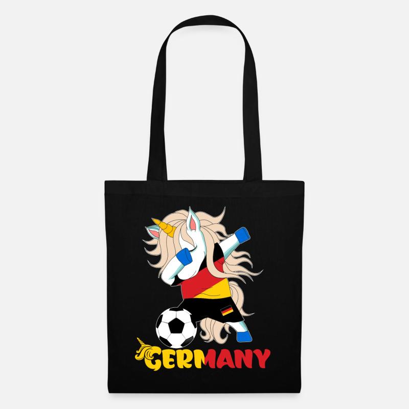 Dabbing Unicorn Supporter Team Deutschland - Stoffbeutel - Schwarz