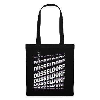 Düsseldorf, Allemagne, Ville, Font, Horizon, - Sac en tissu - noir - Devant