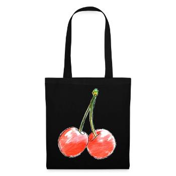 Two Sweet Cherries Sketch - Tote Bag - black - Front
