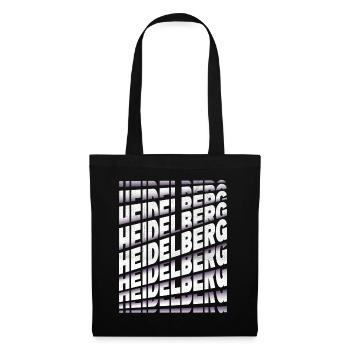 Heidelberg Deutschland Stadt Schrift Skyline - Stoffbeutel - Schwarz - Vorne