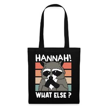 WASCHBÄR RACOON Hannah Weihnachten Geschenk - Stoffbeutel - Schwarz - Vorne