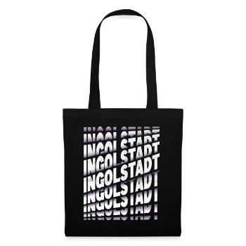 Ingolstadt Deutschland Stadt Schrift Skyline - Stoffbeutel - Schwarz - Vorne