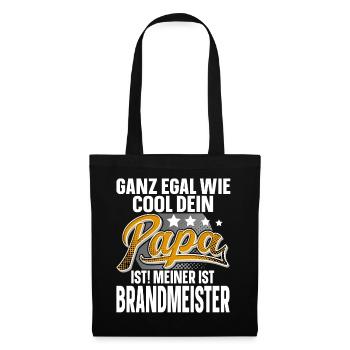 Brandmeister Papa Vater Vatertag Cooler Papa - Stoffbeutel - Schwarz - Vorne