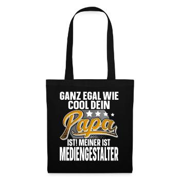 Mediengestalter Papa Vater Vatertag Cooler Papa - Stoffbeutel - Schwarz - Vorne