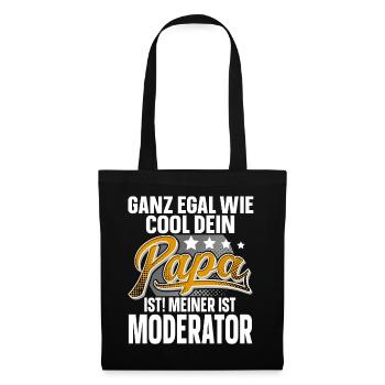 Moderator Papa Vater Vatertag Cooler Papa - Stoffbeutel - Schwarz - Vorne