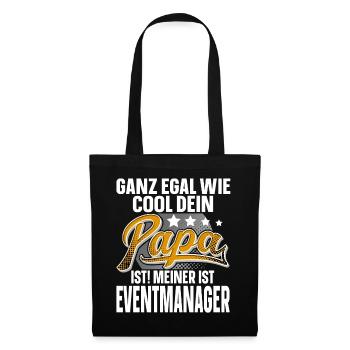 Eventmanager Papa Vater Vatertag Cooler Papa - Stoffbeutel - Schwarz - Vorne