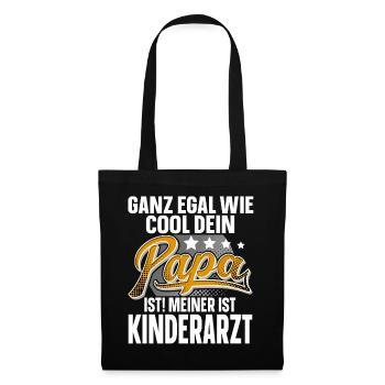 Kinderarzt Papa Vater Vatertag Cooler Papa - Stoffbeutel - Schwarz - Vorne