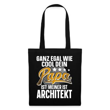Architekt Papa Vater Vatertag Cooler Papa - Stoffbeutel - Schwarz - Vorne