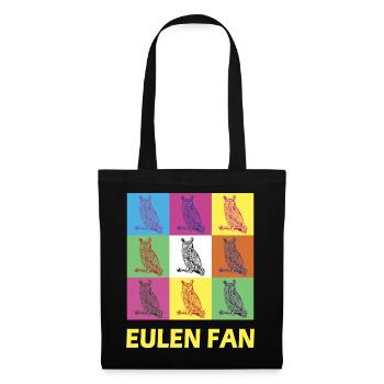 Eulen Fan Design - Stoffbeutel - Schwarz - Vorne