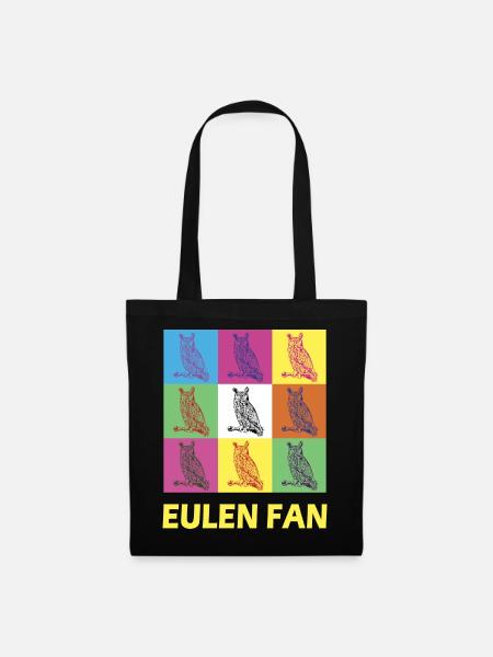 Eulen Fan Design - Stoffbeutel - Schwarz