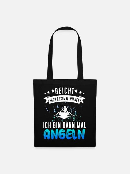 Lustiges Angler Design - Angeln Fischer Geschenk - Stoffbeutel - Schwarz