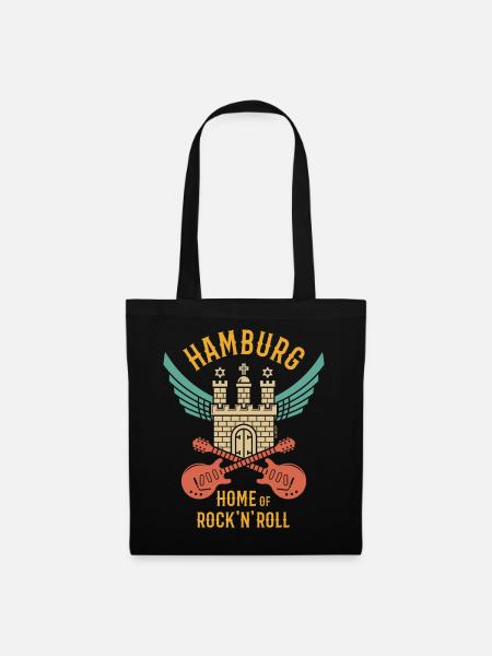 Hamburg – Home Of Rock 'n' Roll (Rocker / 4C) - Stoffbeutel - Schwarz