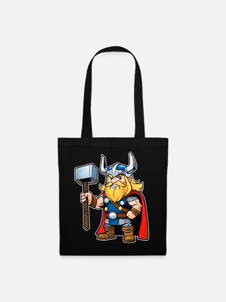 Niedlicher Thor im Comic Style - Stoffbeutel - Schwarz