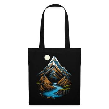 Mountain peaks in the moonlight - Tote Bag - black - Front
