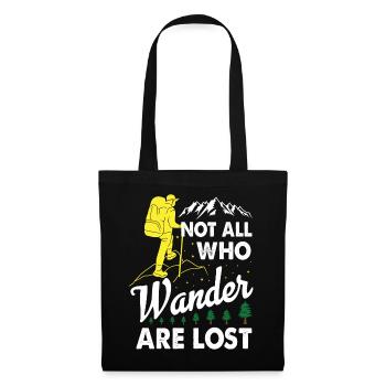 Not All Who Wander Are Lost - Hiking T-shirt - Tote Bag - black - Front