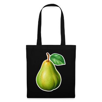 Pear Illustration – Vintage Garden Style - Tote Bag - black - Front