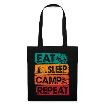Eat Sleep Camp Repeat Outdoors - Tote Bag - black - Front