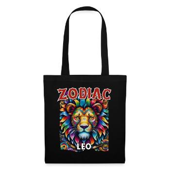 Zodiaque Lion alias signe du zodiaque Lion - Sac en tissu - noir - Devant