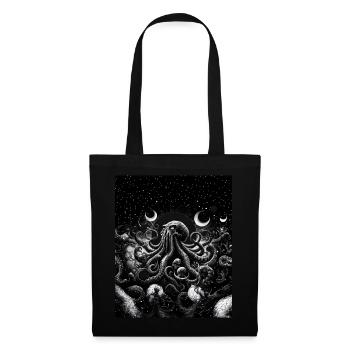 Kraken - Pieuvre étoilée - Sac en tissu - noir - Devant