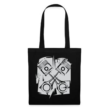 v8 Piston Engine Icon Art Illustration Logo - Tote Bag - black - Front