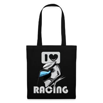 I Love Racing Racing Motorcycle Car Icon - Tote Bag - black - Front