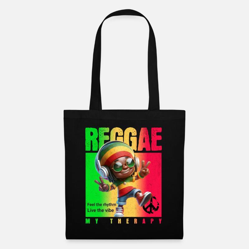 Reggae my therapy Rastaman - Tote Bag - black