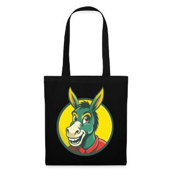 Âne Mignon Kawaii Dessin animé Clipart Animal de compagnie - Sac en tissu - noir - Devant