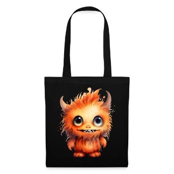 Flammenfell Freund Monster - Stoffbeutel - Schwarz - Vorne